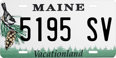 ME license plate 5195SV