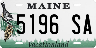 ME license plate 5196SA