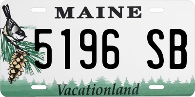 ME license plate 5196SB