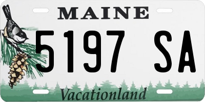 ME license plate 5197SA