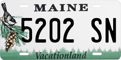 ME license plate 5202SN