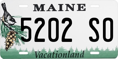 ME license plate 5202SO