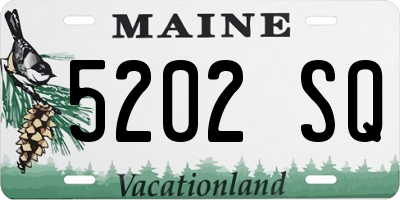 ME license plate 5202SQ