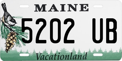 ME license plate 5202UB