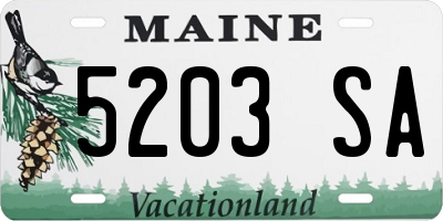 ME license plate 5203SA