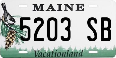 ME license plate 5203SB