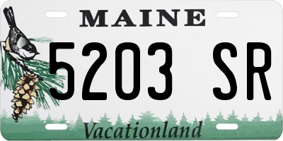 ME license plate 5203SR