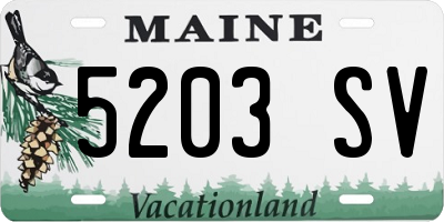 ME license plate 5203SV