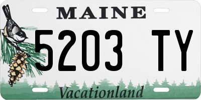 ME license plate 5203TY