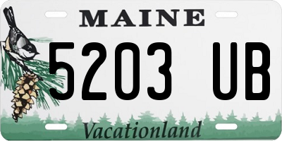 ME license plate 5203UB