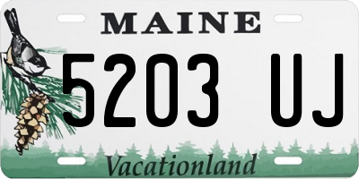 ME license plate 5203UJ