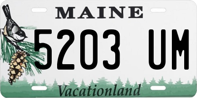 ME license plate 5203UM