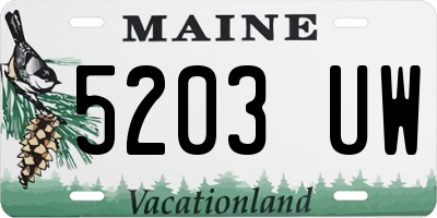 ME license plate 5203UW