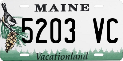 ME license plate 5203VC