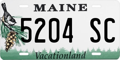 ME license plate 5204SC