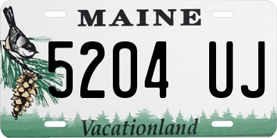 ME license plate 5204UJ