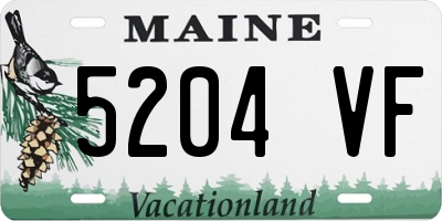 ME license plate 5204VF