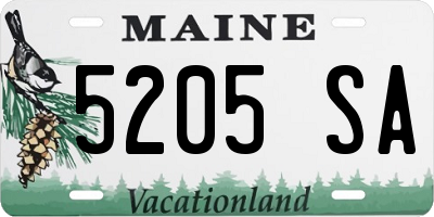 ME license plate 5205SA