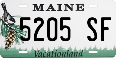 ME license plate 5205SF