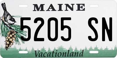 ME license plate 5205SN