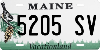ME license plate 5205SV