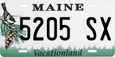 ME license plate 5205SX