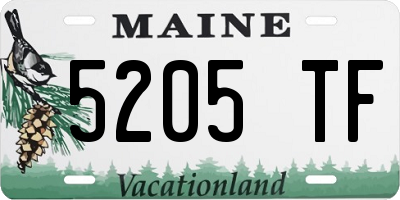 ME license plate 5205TF