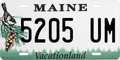 ME license plate 5205UM