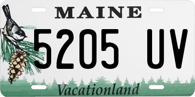 ME license plate 5205UV