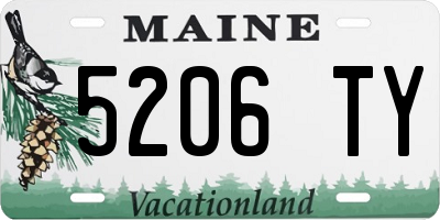 ME license plate 5206TY