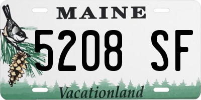ME license plate 5208SF
