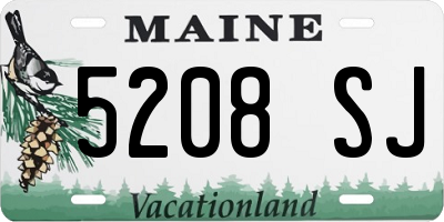 ME license plate 5208SJ