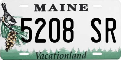 ME license plate 5208SR