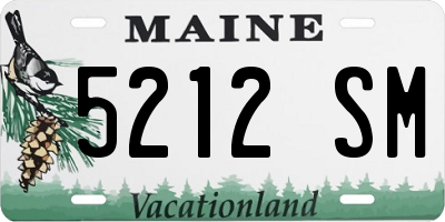 ME license plate 5212SM