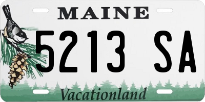 ME license plate 5213SA