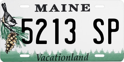 ME license plate 5213SP
