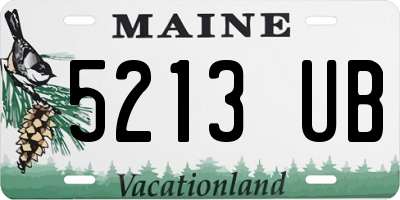ME license plate 5213UB