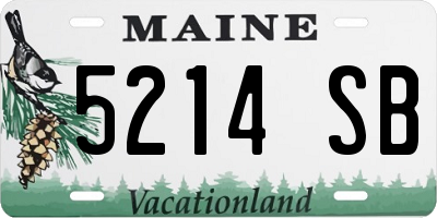 ME license plate 5214SB