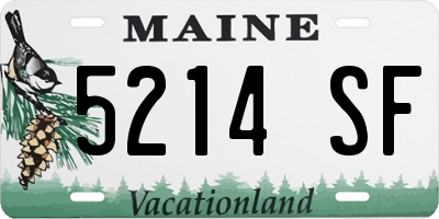 ME license plate 5214SF