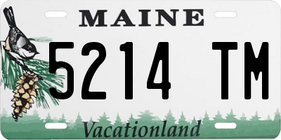 ME license plate 5214TM