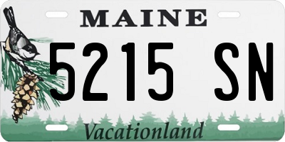 ME license plate 5215SN