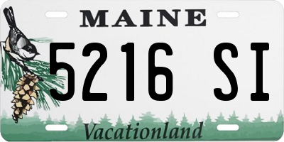 ME license plate 5216SI