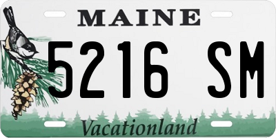 ME license plate 5216SM