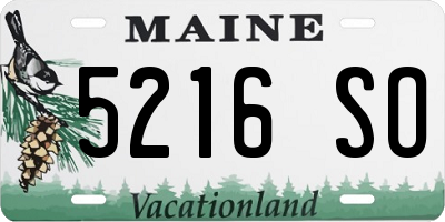 ME license plate 5216SO
