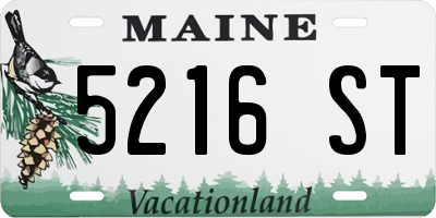 ME license plate 5216ST
