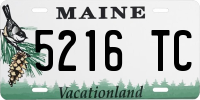 ME license plate 5216TC