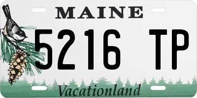 ME license plate 5216TP