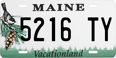 ME license plate 5216TY