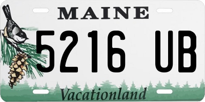 ME license plate 5216UB