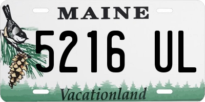ME license plate 5216UL